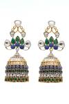 Buy_Sangeeta Boochra_Gold Plated Stone Embellished Jhumkas _Online_at_Aza_Fashions