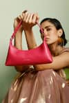 Tan & Loom_Fuchsia Plain Leather Skinny Baguette Bag _Online_at_Aza_Fashions