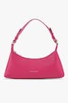 Buy_Tan & Loom_Fuchsia Plain Leather Skinny Baguette Bag _Online_at_Aza_Fashions