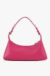 Shop_Tan & Loom_Fuchsia Plain Leather Skinny Baguette Bag _Online_at_Aza_Fashions