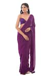 Buy_Sacred Weaves_Purple Satin Georgette Silk Paisley Tassel Detail Pallu Handloom Saree  _at_Aza_Fashions