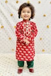Buy_Byb Premium_Red Pure Cotton Printed Elephant Jaipuri Kurta And Pyjama Set _at_Aza_Fashions