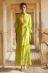 Buy_Paulmi and Harsh_Yellow Silk Organza Embroidery Floral Flower Vintage Maxi Dress _Online_at_Aza_Fashions