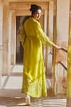 Paulmi and Harsh_Yellow Silk Organza Embroidery Floral Flower Vintage Maxi Dress _at_Aza_Fashions