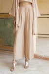 Buy_Paulmi and Harsh_Pink Silk Organza Plain Blouse Square Neck Jacket And Trouser Set _Online_at_Aza_Fashions