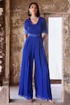 Buy_Seema Thukral_Blue Georgette Embroidered Bead Round Alessa Waist Jumpsuit _at_Aza_Fashions