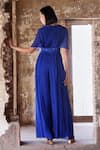 Shop_Seema Thukral_Blue Georgette Embroidered Bead Round Alessa Waist Jumpsuit _at_Aza_Fashions