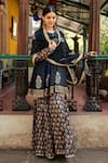 Buy_Maison Shefali_Black Cotton Print Wild Bloom Round Neck Short Kurta Sharara Set _at_Aza_Fashions