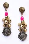 Buy_Nayaab by Aleezeh_Gold Plated Ghungroo And Bead Embellished Danglers_Online_at_Aza_Fashions