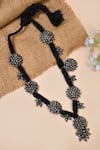 Shop_Nayaab by Aleezeh_Black Beads Jiya Clustered Banjaran Necklace_at_Aza_Fashions