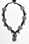 Shop_Nayaab by Aleezeh_Black Beads Jiya Clustered Banjaran Necklace_Online_at_Aza_Fashions