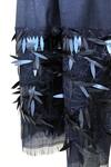 Shop_Pashma_Blue Feather Embroidered Scarf_at_Aza_Fashions