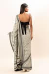 Shop_Oshi By Shikha_Black Saree Silk Embroidered Kantha Sweetheart Work With Blouse _at_Aza_Fashions