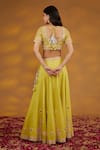 Shop_House Of Supriya_Yellow Silk, Georgette, Organza Mirrors, Embroidery Blouse Lehenga Set _at_Aza_Fashions