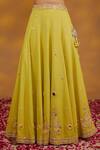Buy_House Of Supriya_Yellow Silk, Georgette, Organza Mirrors, Embroidery Blouse Lehenga Set _Online_at_Aza_Fashions