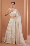 House Of Supriya_Pink , Organza Beads, Embroidery Raw Hand Bridal Lehenga Set _Online_at_Aza_Fashions