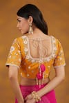 House Of Supriya_Pink Silk, Georgette Tassels, Embroidery Round Neck Floral Saree With Blouse _Online_at_Aza_Fashions