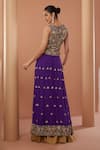 Shop_HOUSE OF SUPRIYA_Purple Lehenga Silk Georgette Hand Embroidered Floral V Neck And Koti Blouse Set _at_Aza_Fashions