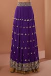 Buy_HOUSE OF SUPRIYA_Purple Lehenga Silk Georgette Hand Embroidered Floral V Neck And Koti Blouse Set _Online_at_Aza_Fashions