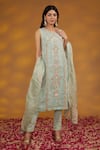 HOUSE OF SUPRIYA_Blue Kurta And Dupatta Silk Organza Embroidery Mughal Jharokha Pant Set _Online_at_Aza_Fashions