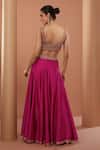 Shop_HOUSE OF SUPRIYA_Pink Sharara Crepe Embroidery Dori Bandhej Motif Shrug Set _Online_at_Aza_Fashions