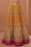 Buy_HOUSE OF SUPRIYA_Yellow Lehenga And Blouse Raw Silk Embroidery Floral Bridal Set _Online_at_Aza_Fashions