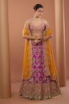 Buy_HOUSE OF SUPRIYA_Purple Lehenga And Blouse Raw Silk Embroidery Zardozi Floral Hand Bridal Set _at_Aza_Fashions