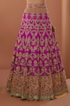 Buy_HOUSE OF SUPRIYA_Purple Lehenga And Blouse Raw Silk Embroidery Zardozi Floral Hand Bridal Set _Online_at_Aza_Fashions