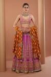 Buy_HOUSE OF SUPRIYA_Purple Lehenga And Blouse Raw Silk Embroidery Zardozi Floral Stripe Set _at_Aza_Fashions