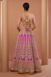 Shop_HOUSE OF SUPRIYA_Purple Lehenga And Blouse Raw Silk Embroidery Zardozi Floral Stripe Set _at_Aza_Fashions