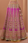 Buy_HOUSE OF SUPRIYA_Purple Lehenga And Blouse Raw Silk Embroidery Zardozi Floral Stripe Set _Online_at_Aza_Fashions