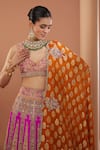 Shop_HOUSE OF SUPRIYA_Purple Lehenga And Blouse Raw Silk Embroidery Zardozi Floral Stripe Set _Online_at_Aza_Fashions