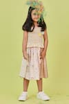 Buy_Little Shiro_Green Satin Lining Print Puppy Lizzie And Houndstooth Dress _at_Aza_Fashions