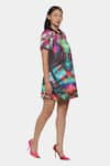 Buy_Satya Paul_Fuchsia Satin Printed Abstract Collar Playtime Dress _Online_at_Aza_Fashions