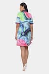 Shop_Satya Paul_Green Neoprene Collared Bloom And Boom Print Dress _at_Aza_Fashions