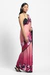 Buy_Satya Paul_Purple Georgette Satin Printed Interlude Embellished Saree With Running Blouse _Online_at_Aza_Fashions