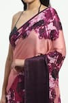 Shop_Satya Paul_Purple Georgette Satin Printed Interlude Embellished Saree With Running Blouse _Online_at_Aza_Fashions