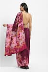 Shop_Satya Paul_Pink Crepe Crystals, Strolling By The Seine Embelished Saree With Running Blouse _at_Aza_Fashions