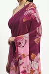 Shop_Satya Paul_Pink Crepe Crystals, Strolling By The Seine Embelished Saree With Running Blouse _Online_at_Aza_Fashions