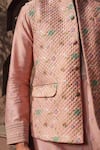 Buy_Label Niti Bothra_Pink Silk, Chanderi Embroidery Printed Bundi 