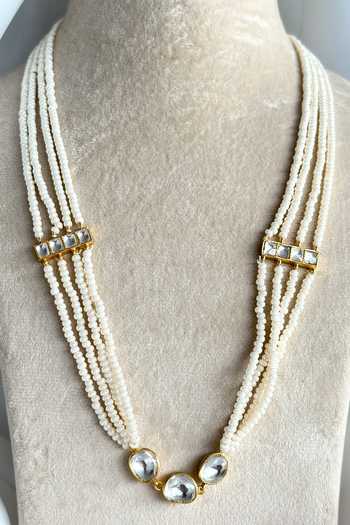 Buy_Osvag India_Gold Plated Beaded Layered Necklace _at_Aza_Fashions