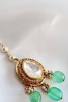 Shop_Osvag India_Gold Plated Crystal Polki Embellished Maangtikka_at_Aza_Fashions
