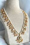 Shop_Osvag India_Gold Plated Crystal Floral Embellished Necklace _at_Aza_Fashions