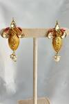 Buy_Osvag India_Gold Plated Crystal Polki Embellished Earrings _at_Aza_Fashions