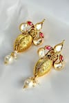 Osvag India_Gold Plated Crystal Polki Embellished Earrings _Online_at_Aza_Fashions