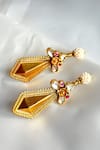 Osvag India_Gold Plated Crystal Diamond Drop Earrings _Online_at_Aza_Fashions