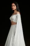 Shop_Basanti - Kapde Aur Koffee_Ivory Georgette Sequins, Tassels, Lehenga With Off Shoulder Draped Blouse_Online_at_Aza_Fashions