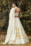 Shop_Basanti - Kapde Aur Koffee_Ivory Tissue Embroidered Sunflower Sweetheart Lehenga Set _at_Aza_Fashions