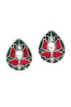 Sangeeta Boochra_Silver Plated Kundan Evelyn Petal Studs _Online_at_Aza_Fashions
