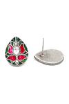 Shop_Sangeeta Boochra_Silver Plated Kundan Evelyn Petal Studs _at_Aza_Fashions